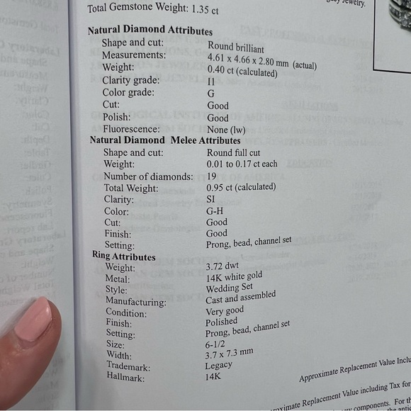 Natural Diamond 14k‎ Bridal Set - Picture 11 of 12